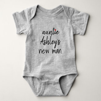 auntie's new man personalised baby bodysuit