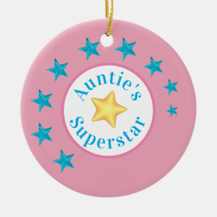 Auntie's Superstar Niece Personalized Ceramic Tree Decoration