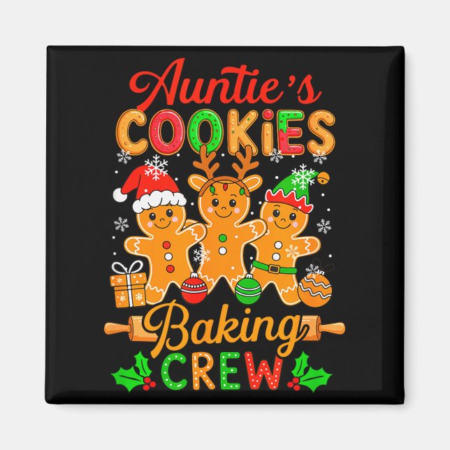 Auntie's Xmas Cookie Baking Crew Funny Baker Ginge Magnet (Front)