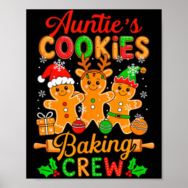 Auntie's Xmas Cookie Baking Crew Funny Baker Ginge Poster (Front)