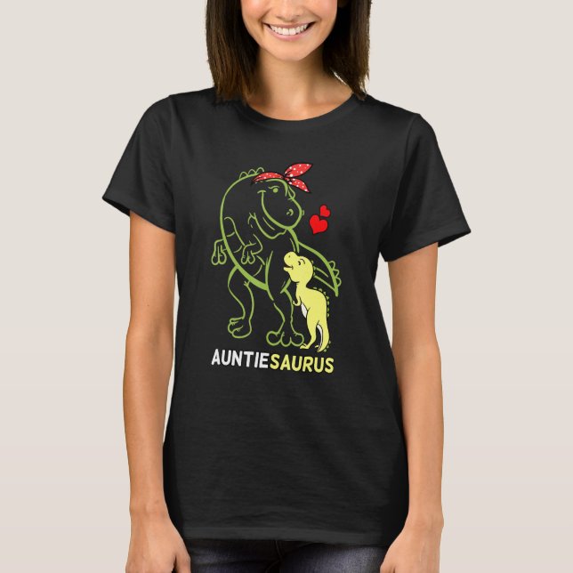 Auntiesaurus Auntie Tyrannosaurus Dinosaur Baby T-Shirt (Front)
