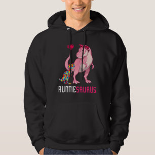 Auntiesaurus Autism Awareness Auntie Saurus Family Hoodie