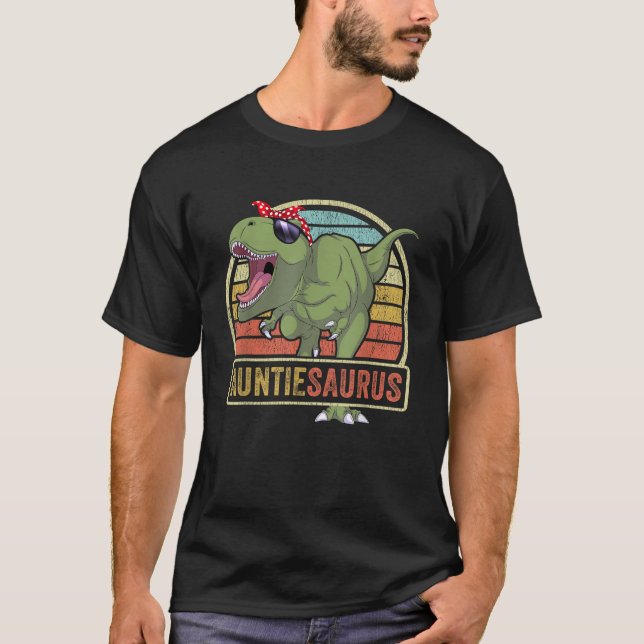 Auntiesaurus Dinosaur Auntie Saurus Family Matchin T-Shirt (Front)