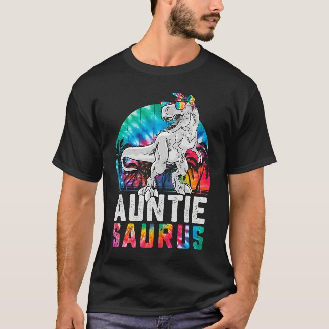 Auntiesaurus Rex Dinosaur Aunt Saurus Family Match T-Shirt (Front)
