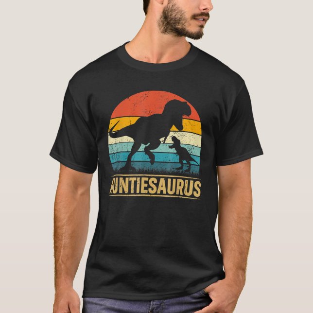 Auntiesaurus T Rex Dinosaur Auntie Funny Mother's T-Shirt (Front)