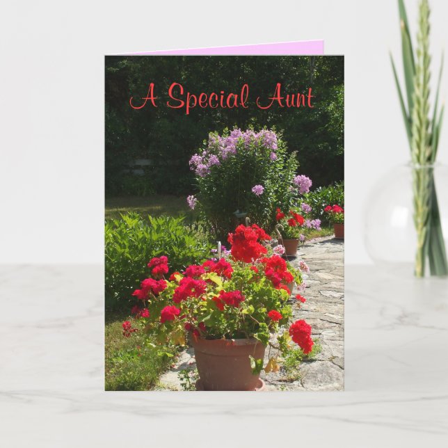 Aunt's Everyday Greeting Flowers Card (Front)