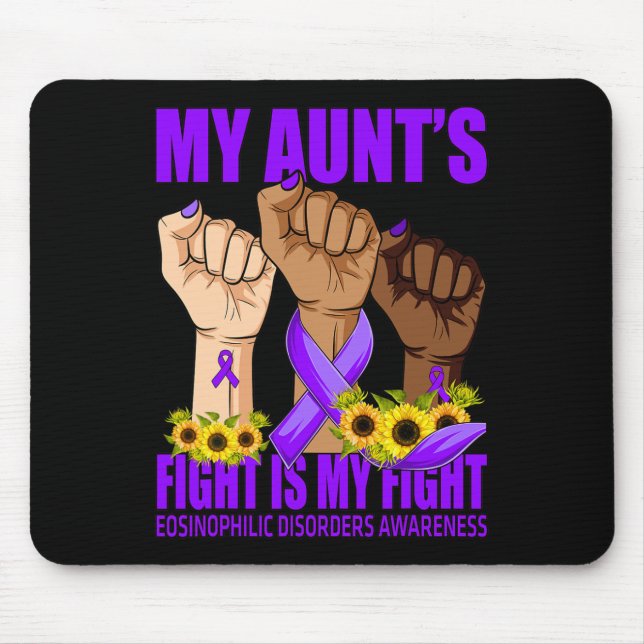 Aunt's Fight Is My Fight Fibromyalgia Awareness  Mouse Mat (Front)