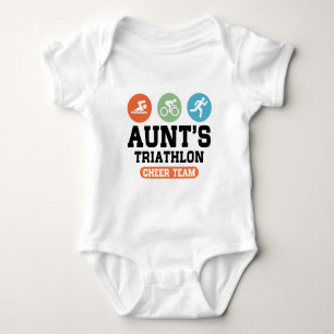 Aunt's Triathlon Cheer Team Baby Bodysuit