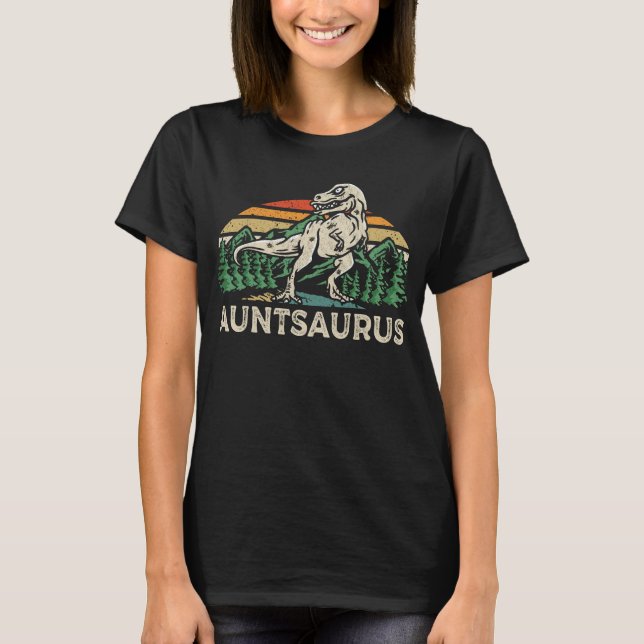 Auntsaurus Dinosaur T Rex Aunt Saurus Matching  T-Shirt (Front)