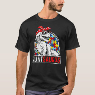 Auntsaurus Rex Dinosaur Autism Aunt Saurus Family T-Shirt