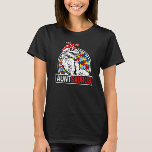 Auntsaurus Rex Dinosaur Autism Aunt Saurus Family  T-Shirt