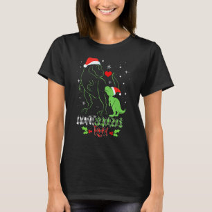 Auntsaurus T Rex Dinosaur Aunt Team Santa Family P T-Shirt