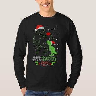 Auntsaurus T Rex Dinosaur Aunt Team Santa Family P T-Shirt