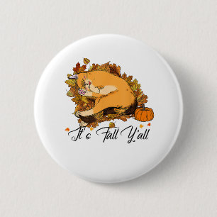 Auntumn Cat It’s Fall Y’all Pumpkins Autumn Hallow 6 Cm Round Badge