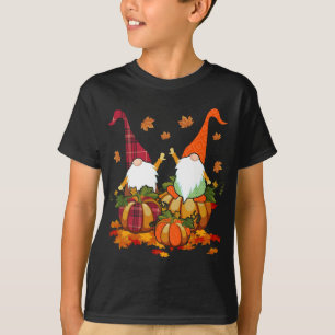 Auntumn Gnomes Riding Pumpkin Thanksgiving Gnomes T-Shirt