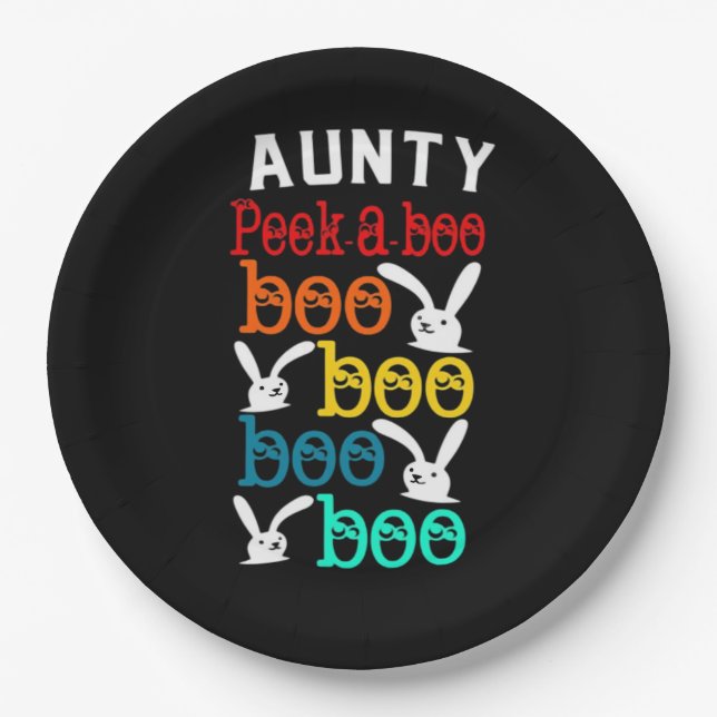 Aunty Bunny Game For Novelty Kids Adults Paper Plate (Front)