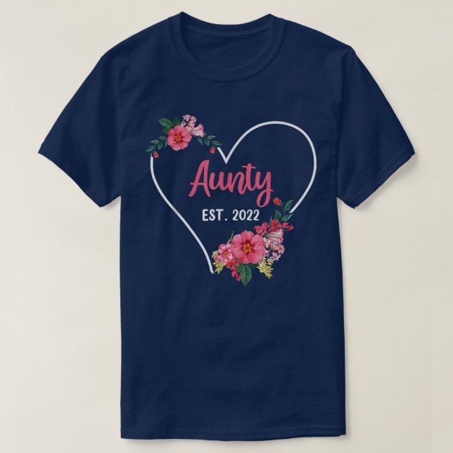 Aunty Est 2022 , Niece Nephew Pregnancy Announceme T-Shirt (Design Front)