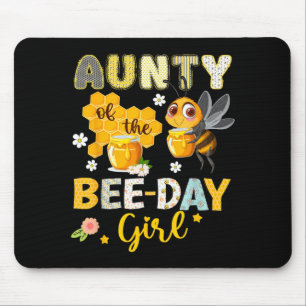 Aunty of The Bee-Day Girl Funny Bee Birthday Party Mouse Mat
