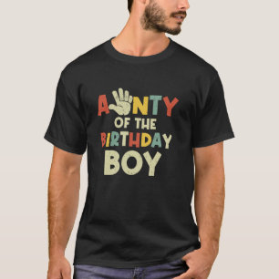 Aunty Of The Birthday Boy Hi Five 5 Year Old Bday  T-Shirt