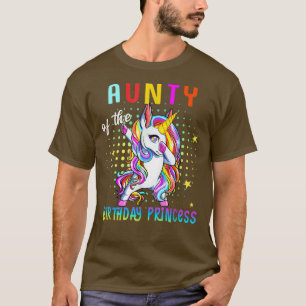Aunty of the Birthday Princess Girl Dabbing Unicor T-Shirt