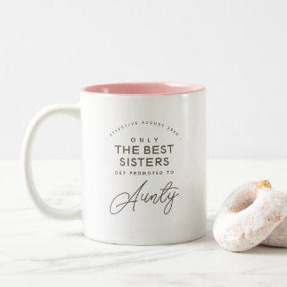 Aunty | Pregnancy Announcement Minimalist Coffee Two-Tone Coffee Mug