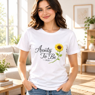 Aunty To Be 2026 Sunflower Pregnancy Announcement Tri-Blend Shirt