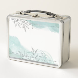Auqarel Flower Frame Flower Frame Border spring Metal Lunch Box