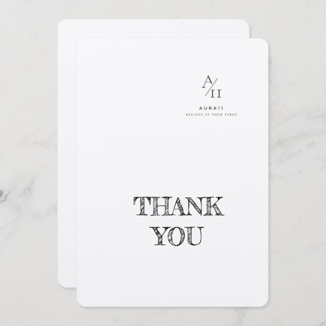 Aura11 believe in your vibes  thank you card (Front/Back)