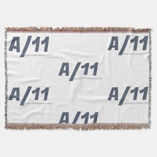Aura11 Luxury Logo Woven Blanket (Front)