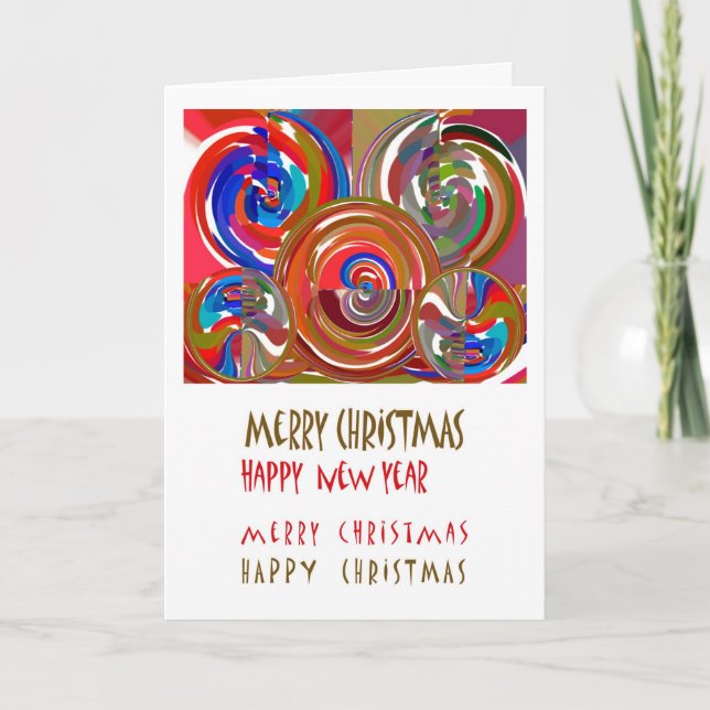 Aura Cleaning Circles - Merry Christmas Xmas Holiday Card (Front)