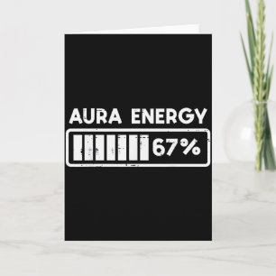 Aura Energy 67 Funny Number 6 7 Meme Kids Youth Te Card