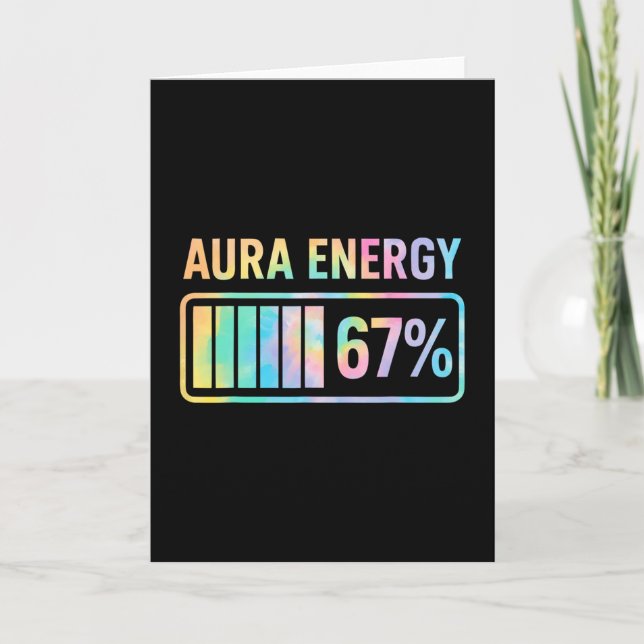 Aura Energy 67 Funny Six Seven Meme Gen Alpha Slan Card (Front)