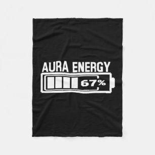 Aura Energy 67 Funny Six Seven Meme Gen Alpha Slan Fleece Blanket