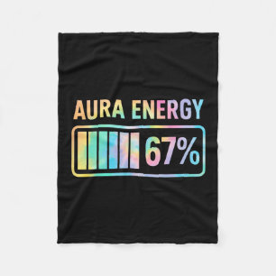 Aura Energy 67 Funny Six Seven Meme Gen Alpha Slan Fleece Blanket