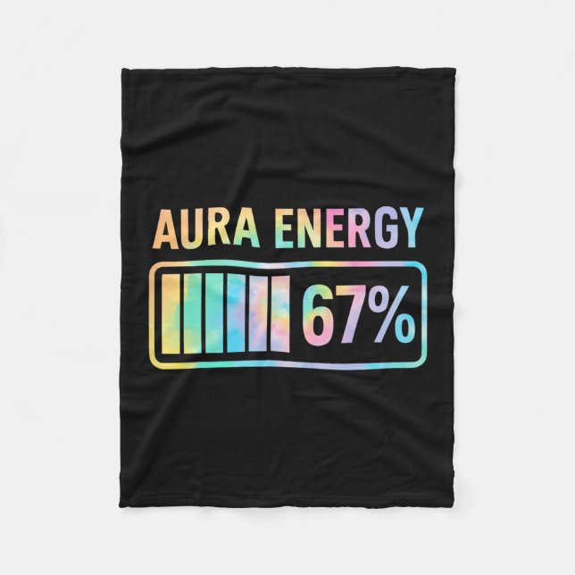 Aura Energy 67 Funny Six Seven Meme Gen Alpha Slan Fleece Blanket (Front)