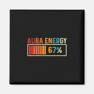 Aura Energy 67 Meme Funny Gen Alpha Slang Retro Vi Magnet