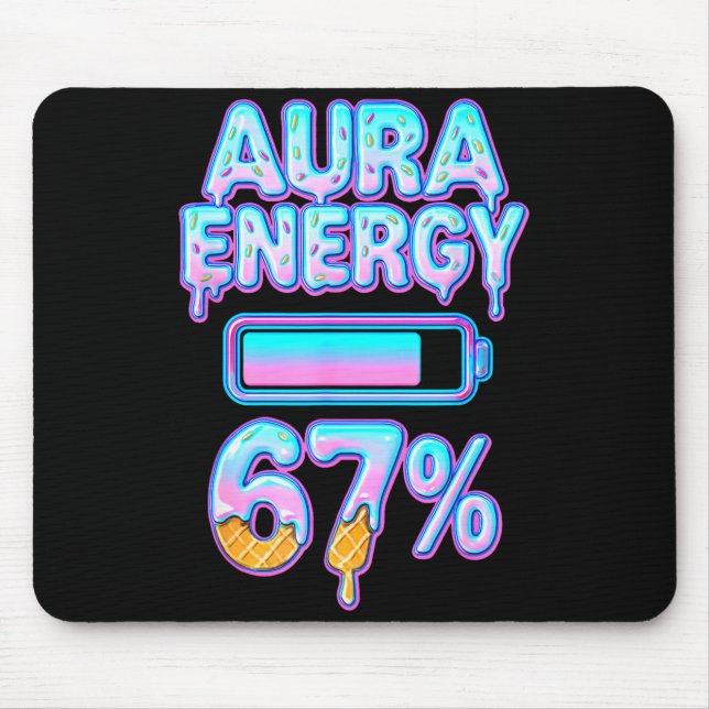 Aura Energy 67 Meme Ice Cream Drip 6 7 Funny Six S Mouse Mat (Front)