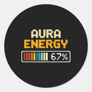 Aura Energy 67 Number 67th Sports Player Ice Cream Classic Round Sticker
