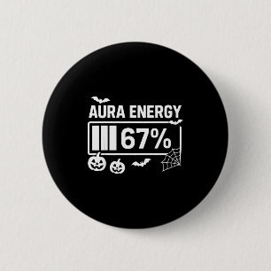 Aura energy 67 percent 6 7 meme halloween cm round badge