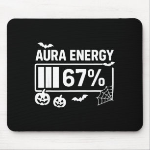Aura energy 67 percent 6 7 meme halloween mouse mat
