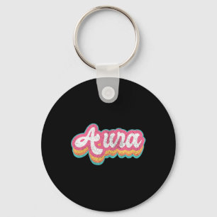 Aura First Name Girl Vintage 70s 80s Personalised Key Ring