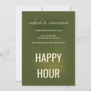 Aura Gradient Happy Hour Cocktail Party Invitation