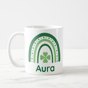 Aura Name Clover Boho Rainbow Coffee Mug