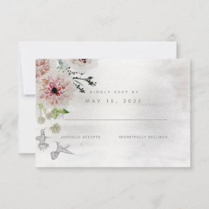 Aura Of Nature Wedding No Meal Choice RSVP Card