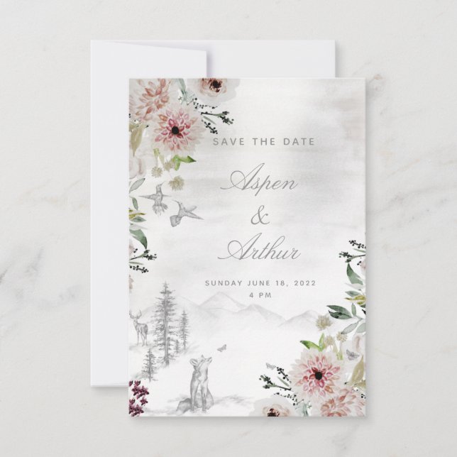 Aura Of Nature Wedding Save The Date Card (Front)