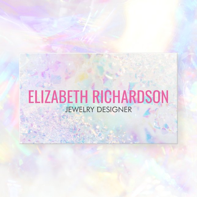 Aura Quartz Crystal Rainbow Soft Pastel Modern Business Card (Creator Uploaded)