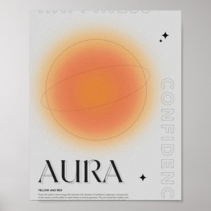 Aura yellow and red poster