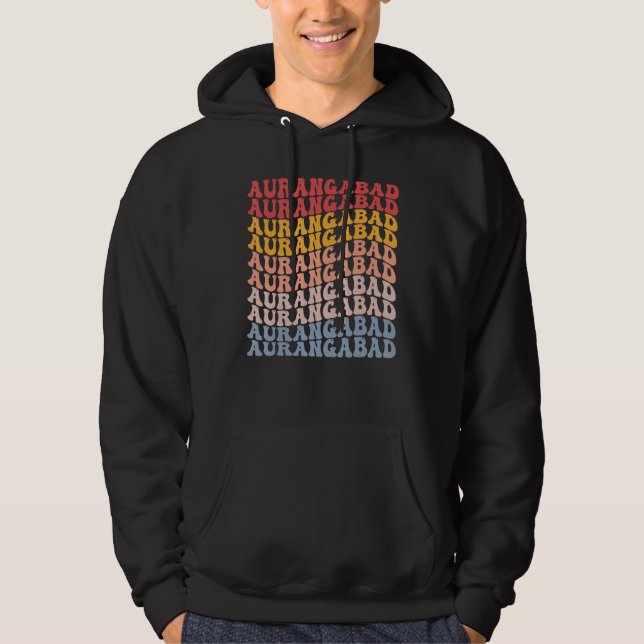 Aurangabad City Groovy Retro Hoodie (Front)