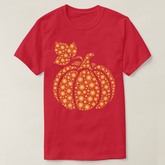 Aureate Fall Autumn Polka Dot Pumpkin Internationa T-Shirt (Design Front)