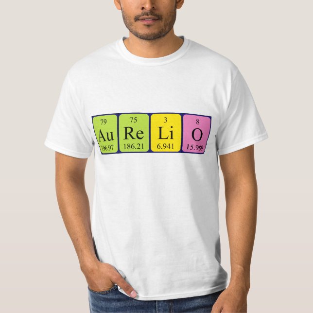 Aurelio periodic table name shirt (Front)